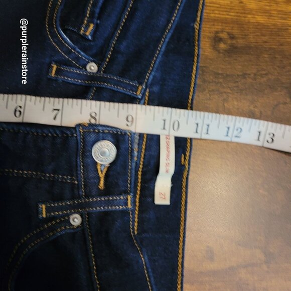 Levi's Jeans 27 Shaping 312 Slim Mid Rise Tummy Control Dark Wash Stretch Denim - Picture 10 of 13
